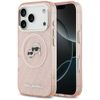 Etui Karl Lagerfeld IML Glitter Karl & Choupette Heads Logo MagSafe do iPhone 17 Pro różowy