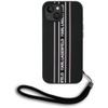Etui Karl Lagerfeld Saffiano Athleisure  Stripes Cord do iPhone 15 czarno-różowy