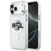 Etui Karl Lagerfeld IML Glitter Karl &   Choupette Sketch Logo MagSafe do iPhone 17 Pro Max przezroczysty