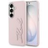 Etui Karl Lagerfeld Grained Signature Metal Resin Logo do Samsung Galaxy S26 różowy