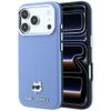 Etui Karl Lagerfeld Grained Choupette Head Metal MagSafe do iPhone 18 Pro Max / 17 Pro Max jasnoniebieski