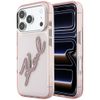 Etui Karl Lagerfeld IML Big Signature Resin Metal Frame do iPhone 18 Pro / 17 Pro różowy