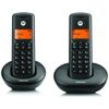Telefon stacjonarny bezprzewodowy zestaw 2 szt. Motorola E202 czarny
