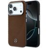 Etui Mercedes Leather Semi Wrap Wood Effect MagSafe do iPhone 17 Pro / 18 Pro camel