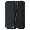 Mercedes MEBKP16X23RBGVK iPhone 16 Pro   Max 6.9" czarny/black bookcase Leather Wood Imitation