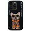 Nimmy etui iPhone 15 Pro Max 6.7"        czarny/black Glasses Cool Dog