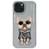 Nimmy etui iPhone 15 6.1" szary/gray     Glasses Cool Dog