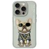 Nimmy etui iPhone 15 Pro 6.1" szary/gray Glasses Cool Dog