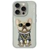 Nimmy etui iPhone 15 Pro Max 6.7"        szary/gray Glasses Cool Dog