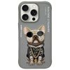 Nimmy etui iPhone 16 Pro Max 6.9"        szary/gray Glasses Cool Dog