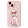 Nimmy etui iPhone 15 6.1" różowy/pink    Glasses Cool Cat