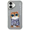 Nimmy etui iPhone 16 6.1" szary/gray     Glasses Cool Cat