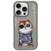 Nimmy etui iPhone 16 Pro Max 6.9"        szary/gray Glasses Cool Cat