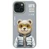 Nimmy etui iPhone 15 6.1" szary/gray     Cool&Cute 2.0 Bear