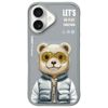 Nimmy etui iPhone 16 6.1" szary/gray     Cool&Cute 2.0 Bear