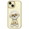 Nimmy etui iPhone 15 6.1" khaki Glasses  Cool Dog
