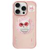 Etui Nimmy Glasses Cool Cat MagSafe do   iPhone 16 Pro różowy