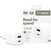 Ładowarka sieciowa empower by            PanzerGlass Turbo 35W USB-C USB-A srebrno-biały