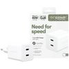 Ładowarka sieciowa empower by PanzerGlass Turbo 45W 2x USB-C srebrno-biały