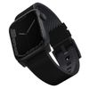 UNIQ pasek Straden Apple Watch Series    1/2/3/4/5/6/7/8/9/10/11/SE/SE2/SE3/Ultra/Ultra 2/Ultra 3 42/44/45/49mm. Leather Hybrid Strap czarny/black