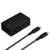 UNIQ Ład. siec. Versa Slim USB-C PD 18W+ kabel USB-C na USB-C czarny/charcoal black (LITHOS Collective)