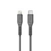 UNIQ Kabel MFI Flex USB-C-Lightning 18Wnylonowy szary/charcoal grey
