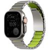 Pasek UNIQ Strova Flex do Apple Watch    44/45/46/49mm Series 1/2/3/4/5/6/7/8/9/10/11/SE/SE2/SE3/Ultra/Ultra 2/Ultra 3 srebrno limonkowy