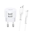 USAMS Ład. siec. 2xUSB T20 2,1A USB-Cbiały/white round Fast Charging XTXLOGT18TC05