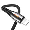 USAMS Kabel pleciony U-Tone lightning1.2m Power-off 2A Fast Charging czarny/black SJ344USB01 (US-SJ344)
