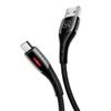 USAMS Kabel pleciony U-Tone microUSB1.2m Power-off 2A Fast Charging czarny/black SJ346USB01 (US-SJ346)