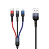 USAMS Kabel pleciony U26 3w1 0.35m 2AFast Charge (lightning/microUSB/USB-C) SJ410USB01 (US-SJ410)