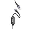 USAMS Kabel pleciony U48 lightning 1,2m2A Fast Charging LED czarny/black SJ423USB01 (US-SJ423)