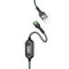 USAMS Kabel pleciony U48 lightning 1,2m2A Fast Charging LED zielony/green SJ423USB02 (US-SJ423)