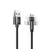 USAMS Kabel pleciony obrotowy U60 2AmicroUSB czarny/black 1m SJ478USB01 (US-SJ478)