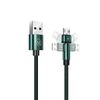 USAMS Kabel pleciony obrotowy U60 2AmicroUSB zielony/green 1m SJ478USB02 (US-SJ478)