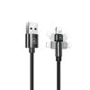 USAMS Kabel pleciony obrotowy U60 2ALightning czarny/black 1m SJ476USB01 (US-SJ476)