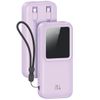 USAMS Powerbank z wbudowanymi kablamiUSB-C+Lightning 30000 mAh 20W PD+Qc 3.0 Fast Charge X-chel Series fioletowy/purple 30KCD21303 (US-CD213)