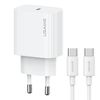 USAMS Ład. siec. 1xUSB-C T65 PD20WPD Fast Charging US-CC226 + kabel USB-C/USB-C US-SJ711 60W biały/white Yi Series OYXLTZ01