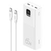 USAMS Powerbank PB68 30000mAh 65WQC3.0+PD Fast Charge + kabel USB-C/USB-C 100W biały/white ATXLOGTCTG02 (US-CD185)