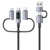 USAMS Kabel 6w1 Fast charging 60W 2m     Data Cable Digital Display Alluminuim Alloy Seria Sufeng (SJ736)