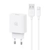 USAMS Ład. siec. 18W + kabel Lightning/USB-A Fast Charging biały/white series SC SCXLTZ03