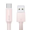 USAMS Kabel USB-C 3A YU Series 1mUSB-C/USB-A różowy/pink SJ732USB04 (US-SJ732)