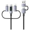 USAMS Kabel 6w1 Fast charging 60W 1,2m   Data Cable Digital dispay Aluminium Alloy Seria Sufeng SJ713