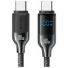 USAMS Kabel USB-C na USB-C 100W 1,2m     Digital Display Zinc Alloy Fast Charging Data Cable HX Series SJ742USB01 (US-SJ742) czarny