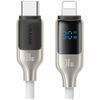 USAMS Kabel USB-C na Lightning 30W 1.2m Digital Display Zinc Alloy Fast Charging Data Cable HX Series SJ741USB02 (US-SJ741) biały
