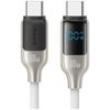 USAMS Kabel USB-C na USB-C 100W 1.2m     Digital Display Zinc Alloy Fast Charging Data Cable HX Series SJ742USB02 (US-SJ742) biały