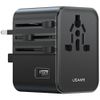 Ładowarka sieciowa USAMS Travel Adapter CC308 USB-C + USB-A 17W 4w1 US/AU/EU/UK czarny