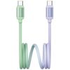 Kabel USAMS Bicolor Series SJ756 PD 60W USB-C/USB-C 1.2m zielono fioletowy