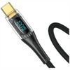 Kabel USAMS Shadow Series US-SJ591 PD    100W z wyświetlaczem USB-C do USB-C 2m czarny