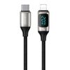USAMS Kabel pleciony U78 USB-C naLightning LED 1.2m 20W PD Fast Charge biały/white SJ545USB02 (US-SJ545)